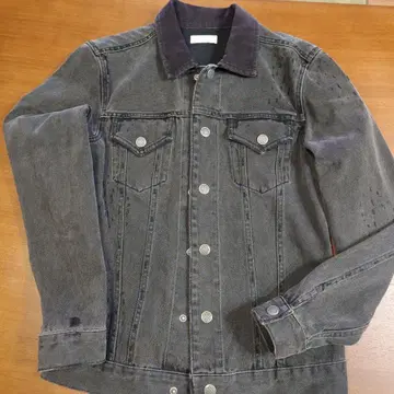 올세인츠 그레이 데님 자켓 코듀로이 옷깃