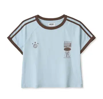 aeae 애슬릿 스트라이프 하프 티셔츠 스카이블루