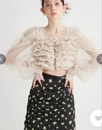 [ 새상품 ] FURFUR 튤프릴 블라우스