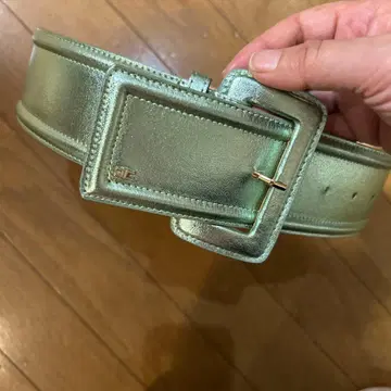 메탈릭 실버 폭넓은 벨트