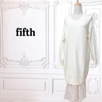 [피프스] 니트 도킹 원피스 [F] 아이보리 무지 튤