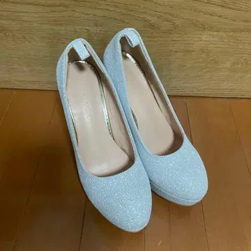 23cm 10cm 하이힐 펌프스 실버 글리터