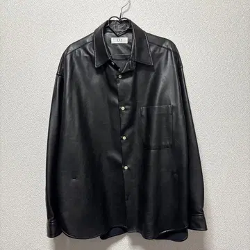 AER 블랙 가죽 셔츠 자켓