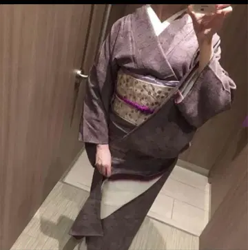 컨디션 최상 에도 코몬 기성복 기모노 단품 순수 실크 공팔이 화장 긴