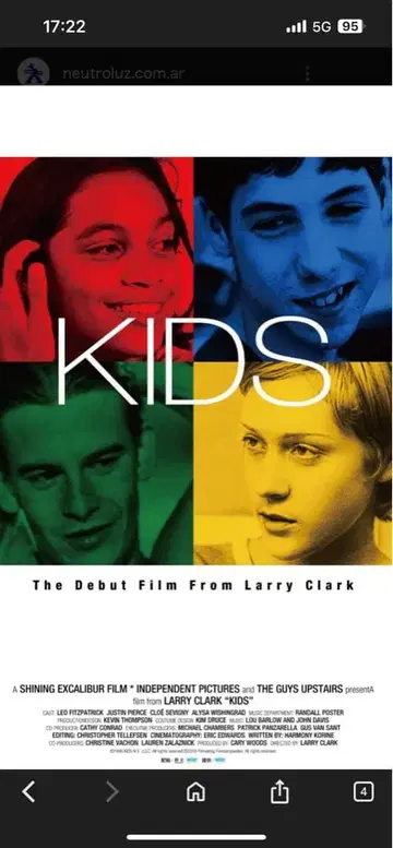 영화 KIDS 래리 클락 B2 포스터