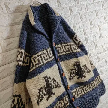 [ 두꺼운 니트 ] 코위찬 니트 가디건 이글 블루 XL