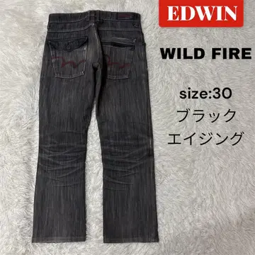 EDWIN WILD FIRE 데님 W30 블랙 방풍 방한 따뜻한