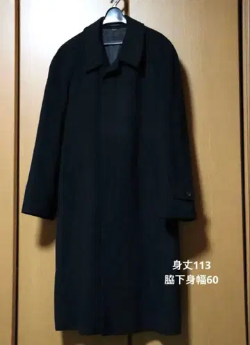 블랙 체스터 코트 울, 캐시미어 혼방 롱 코트