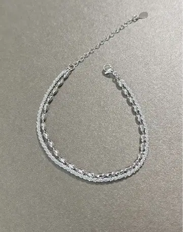 실버 더블 체인 팔찌