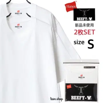 [ 헤인즈 ] 미사용 새상품 비피 무지 티셔츠 남녀 공용 화이트 2장 S