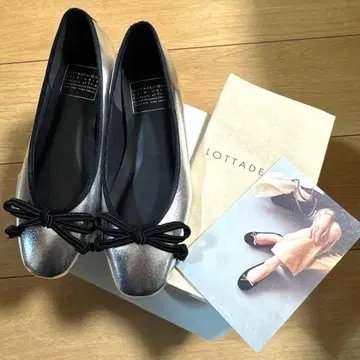 LOTTADESIGN 메탈릭 실버 발레 슈즈