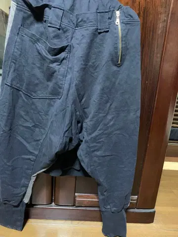 블랙 사루엘 팬츠 지퍼 포켓 부착 F 사이즈