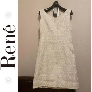 최종 영국제 새상품급 Rene 34 린톤사 트위드 조 화이트 원피스