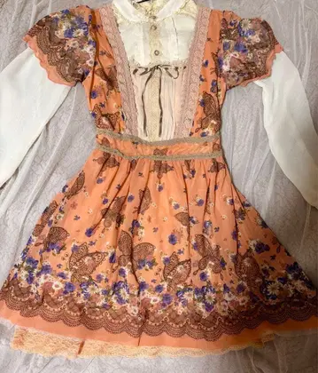 엑시즈팜 히메카지 메르헨 패턴 레이스 디자인 반팔 원피스