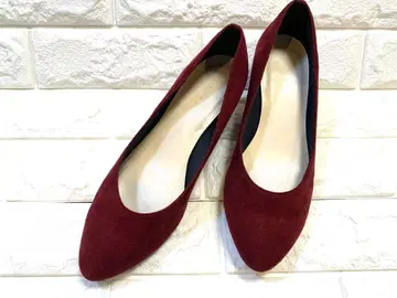 grove 그로브 버건디 스웨이드 포인티드 펌프스 23.5cm