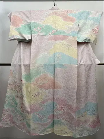 교유젠 호몬기 새상품 제작 완료 교육용 실 포함 순수 실크 이중 기모노