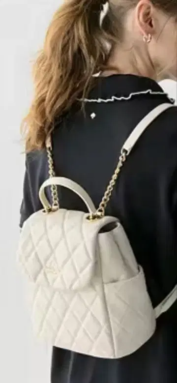 케이트 스페이드 화이트 퀼팅 백팩 백팩