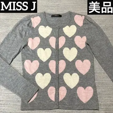 MISS J 사이즈 38 하트 아가일 니트 가디건 새상품급
