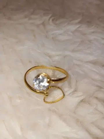 금 도금 하트형 장식 반지