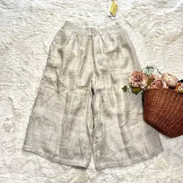 미사용 블루위로 Blue willow 와이드 팬츠 린넨 팬츠 F