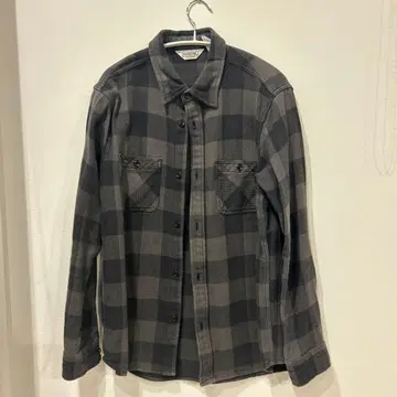 파이브 브라더 그레이 블랙 체크 플란넬 셔츠 L