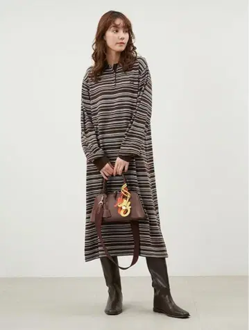 Mila Owen 미라 오웬 폴로 니트 롱 스트레이트 원피스