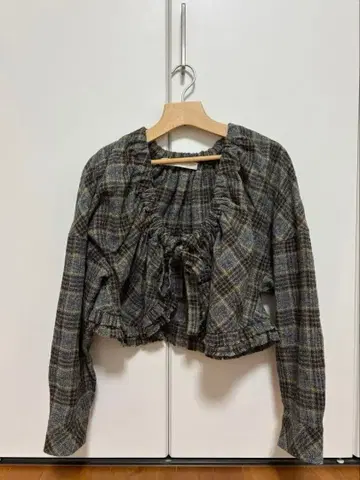 leinwande 23AW 라인밴드 체크 셔츠