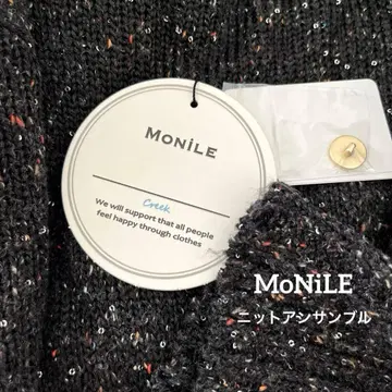 새상품 MoNiLE 컬러 네프 & 스팽글 니트 앙상블