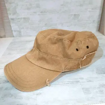 베이지 코튼 워크캡 통기 구멍 포함