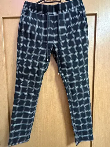 아담스 저글러 체크 스키니 팬츠