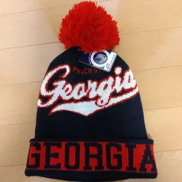 Georgia 로고 니트 모자 폼폼 포함 미착용 새상품