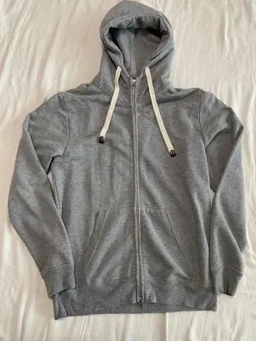 BEAMS 그레이 풀 집업 후드티