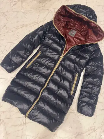 DUVETICA 후드 부착 다운 자켓 38 네이비