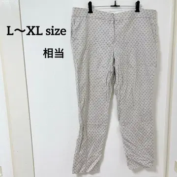 캐주얼 팬츠 [ L~XL ] 그레이 화이트 기하학 패턴