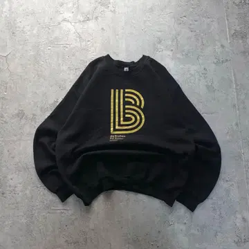 길단 USA 구제 의류 맨투맨 트레이닝복 프린트 빅 로고 L 사이즈 블랙