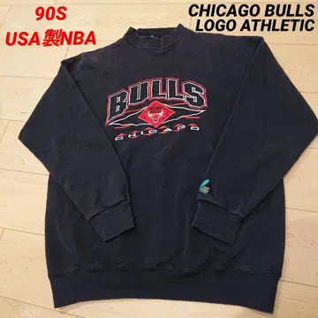90S USA NBA 시카고 불스 로고 애슬레틱 리버스 위브