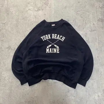 USA 구제 의류 삼단 로고 맨투맨 트레이닝복 네이비 L 사이즈 올드