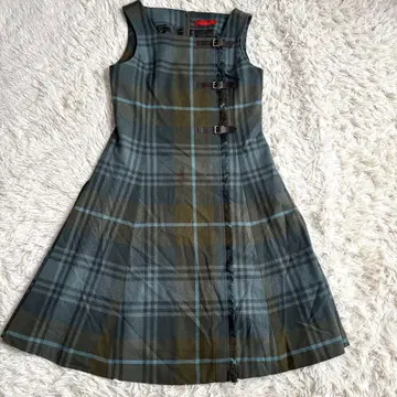 Yorkland 체크 무늬 원피스 벨트 랩 스커트풍 11AR