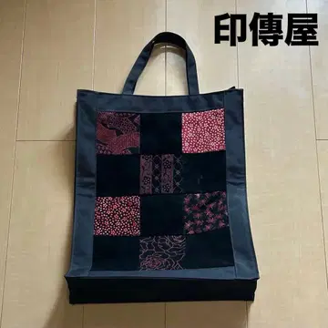 인덴야 인덴 토트백 블랙 패치워크