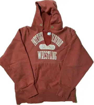 챔피온 리버스 위브 후드티 80s 삼단 M 빨간색