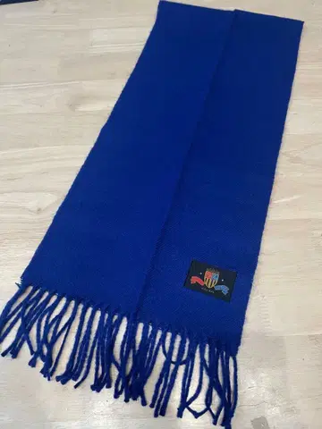 SL 엠블럼 부착 파란색 머플러 여성용 남성용 겨울
