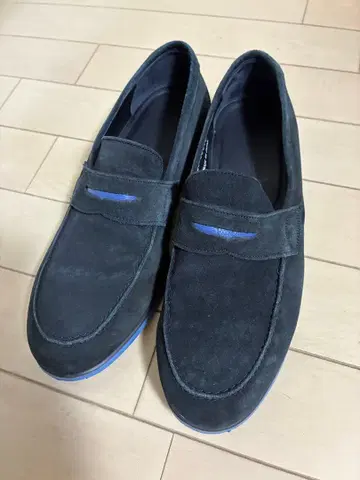 남성용 블랙 스웨이드 로퍼