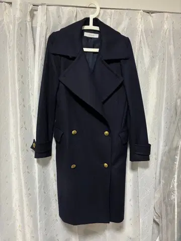 LE CIEL BLEU 네이비 더블 브레스트 코트 40