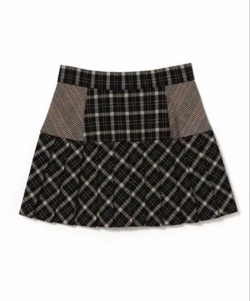 andmary Coco check pleats skirt
