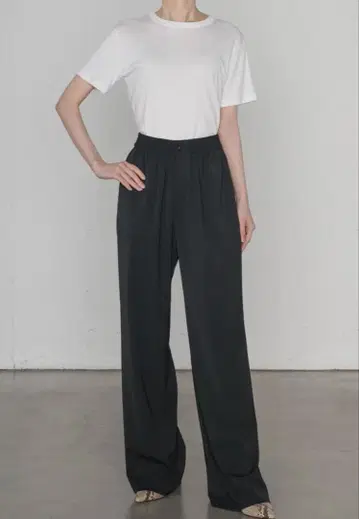 HYKE 23AW 1 STRETCH WIDE LEG PANTS