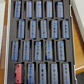 N 게이지 철도 모형 세트 파랑/빨간색 20량 이상