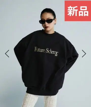 JEANASIS [ Les Fleurs ] 자수 로고 맨투맨 LS 블랙