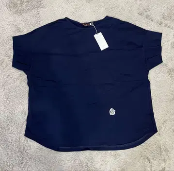 EVEX 네이비 반팔 T셔츠 호랑이 자수