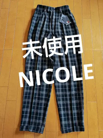 미사용 니콜 스포츠 여성용 골프 슬랙스 체크 무늬