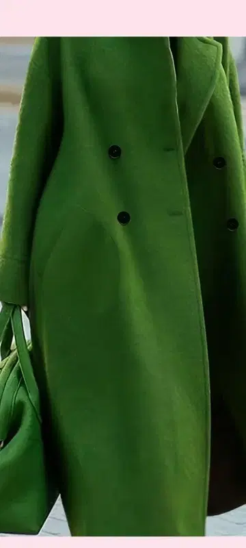 그린 더블 브레스트 코트